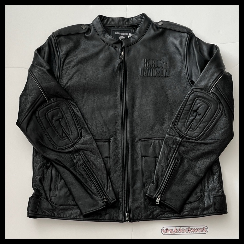 Harley Davidson Layering System Captains Leather Jacket Mens XL Black 98022-23VM